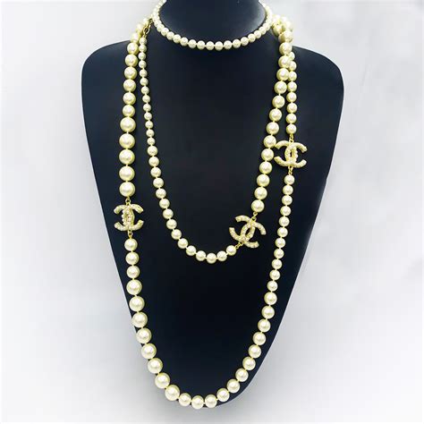 chanel cc necklace cheap|chanel pearl necklace price list.